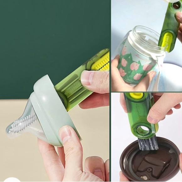 3 in 1 Cup Lid Cleaning Brush Set Multifunctional Bottle Brush Cleaner - Picture 2 of 9